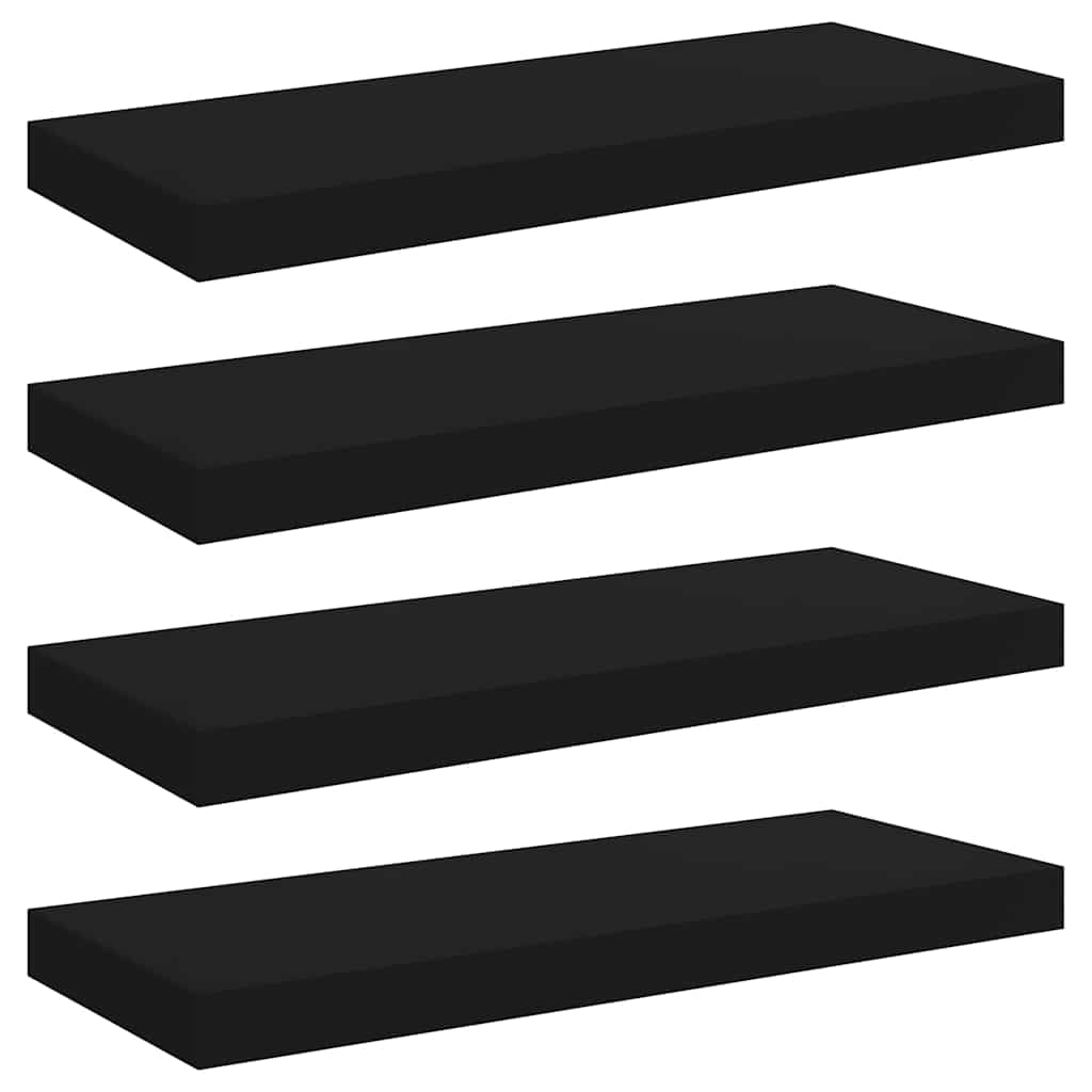 vidaXL Wall Shelf | Set of 4 | Black | Honeycomb MDF, metal | Medium 2