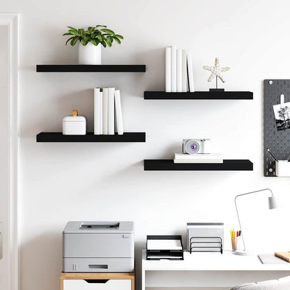 vidaXL Wall Shelf | Set of 4 | Black | Honeycomb MDF, metal | Medium 3