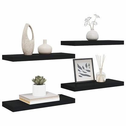 vidaXL Wall Shelf | Set of 4 | Black | Honeycomb MDF, metal | Medium 5