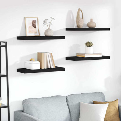 vidaXL Wall Shelf | Set of 4 | Black | Honeycomb MDF, metal | Medium 1