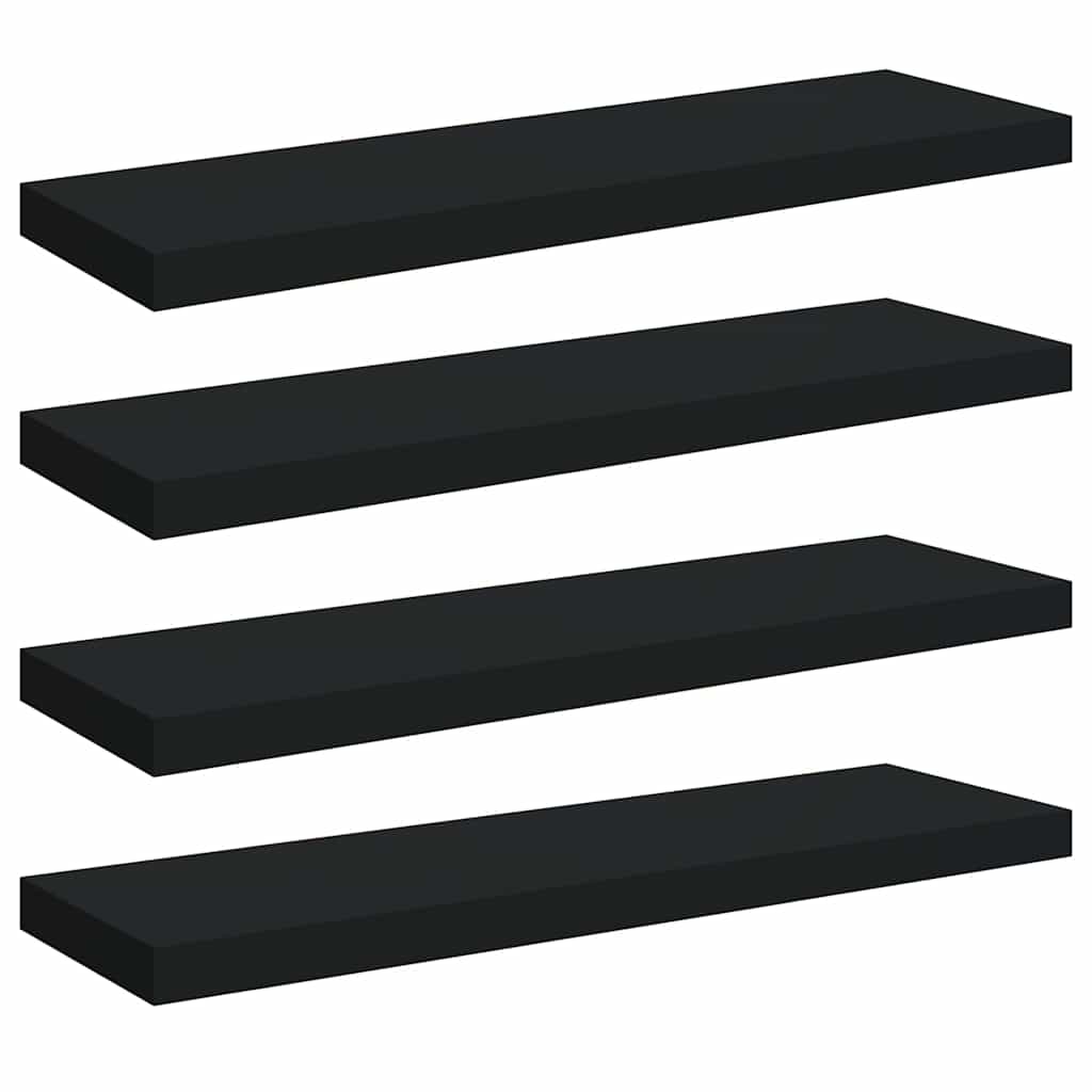 vidaXL Wall Shelf | Set of 4 | Black | Honeycomb MDF, Metal | Medium 2