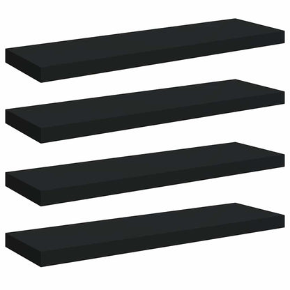 vidaXL Wall Shelf | Set of 4 | Black | Honeycomb MDF, Metal | Medium 2