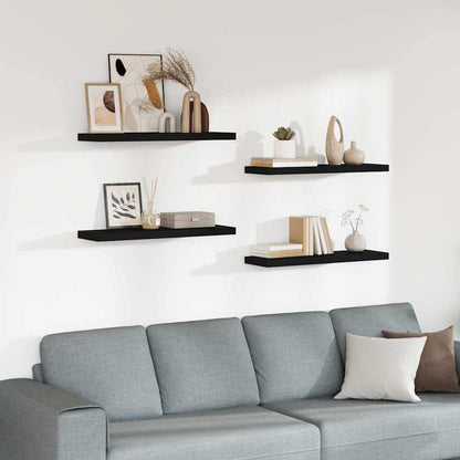 vidaXL Wall Shelf | Set of 4 | Black | Honeycomb MDF, Metal | Medium 1