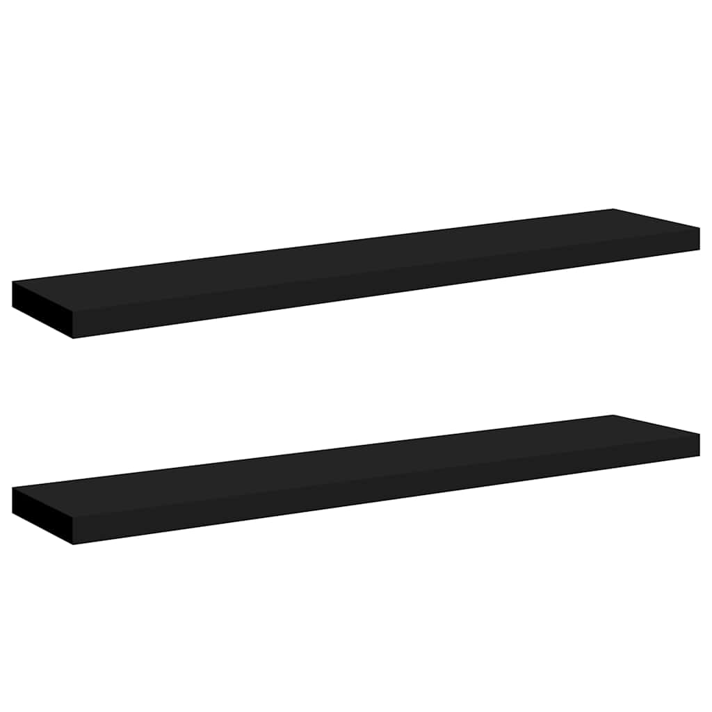 vidaXL Wall Shelf | Set of 2 | Black | Honeycomb MDF, Metal | Large 2