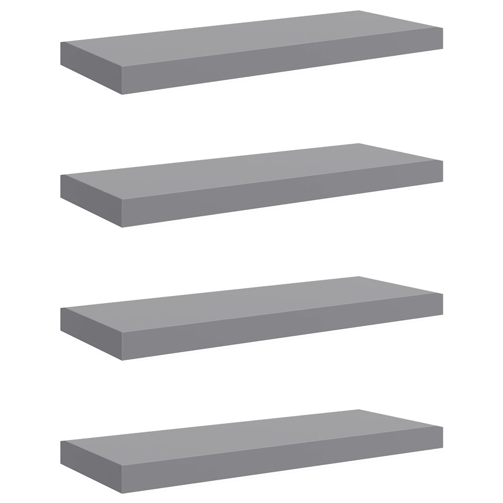 vidaXL Wall Shelf | Set of 4 | Grey | Honeycomb MDF, metal 2