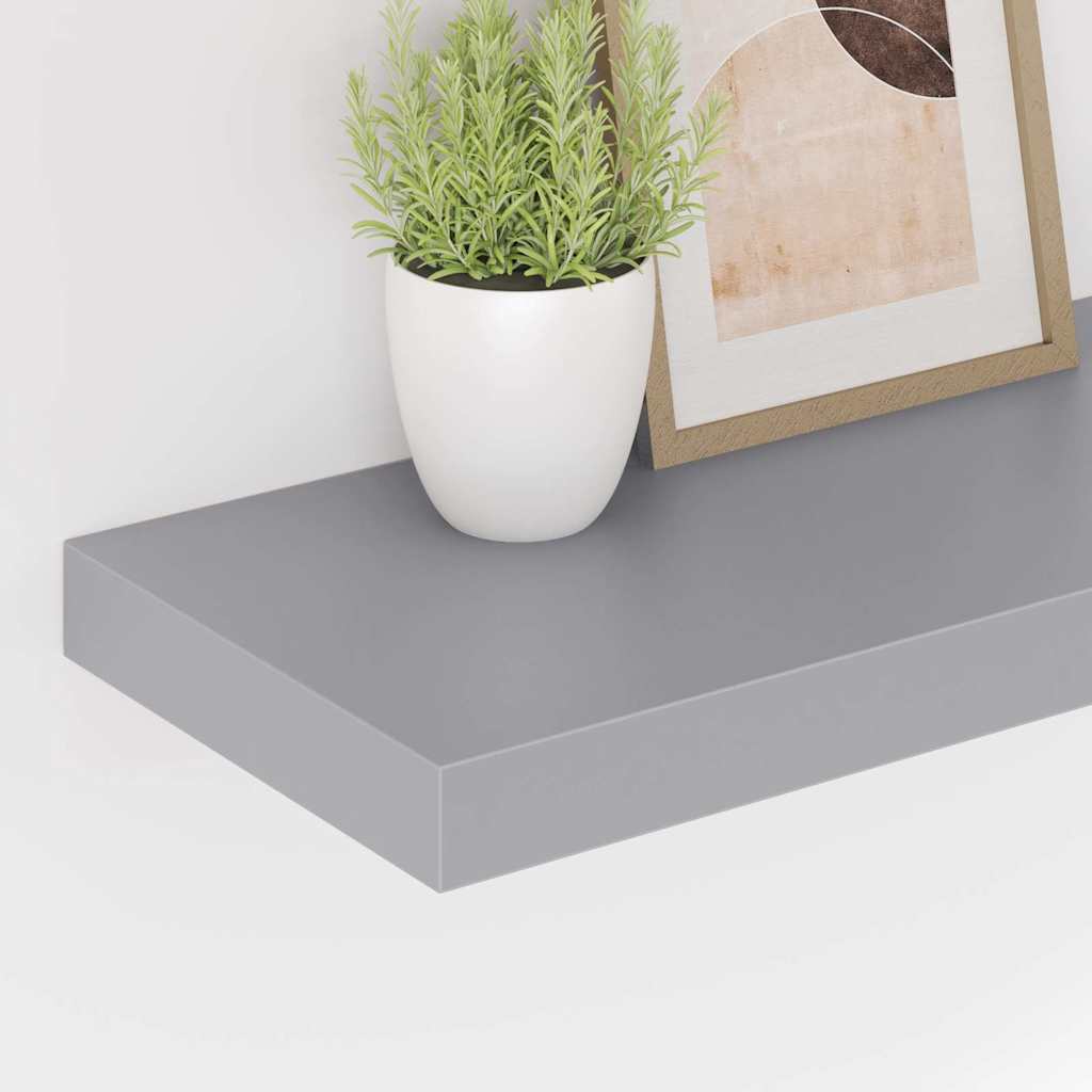 vidaXL Wall Shelf | Set of 4 | Grey | Honeycomb MDF, metal 4