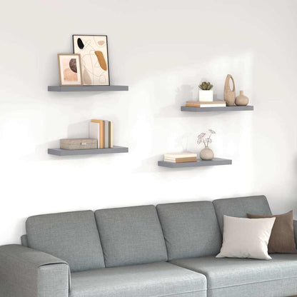 vidaXL Wall Shelf | Set of 4 | Grey | Honeycomb MDF, metal 1
