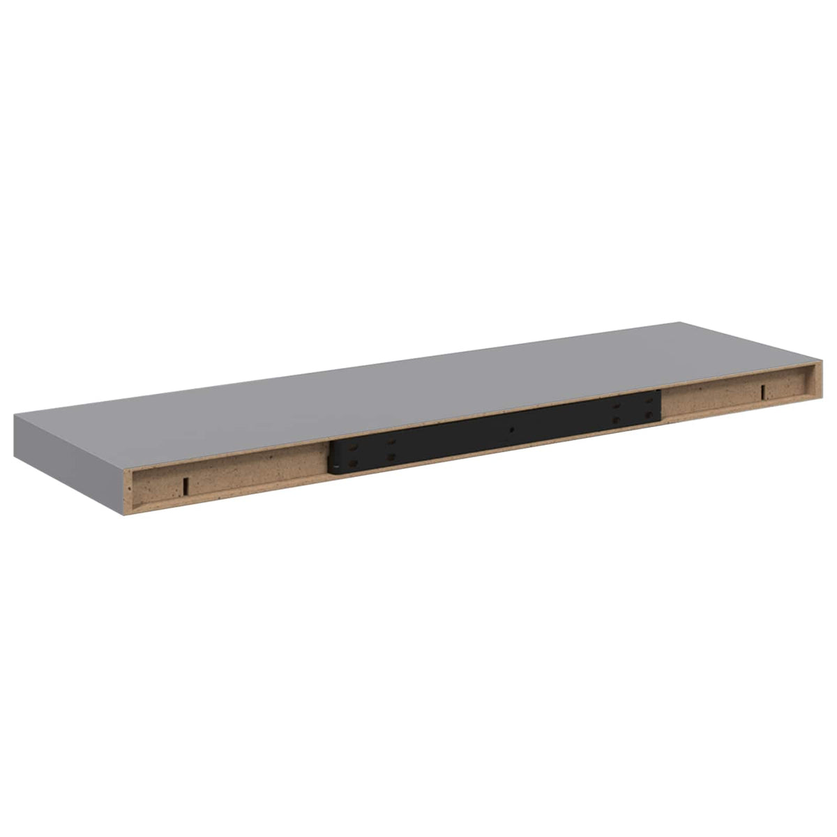 323858 vidaXL Floating Wall Shelves 4 pcs Grey 80x23,5x3,8 cm MDF 2