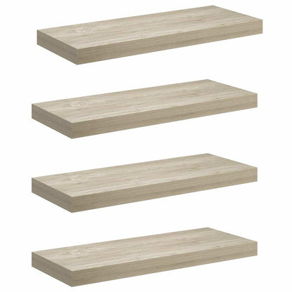 vidaXL Wall Shelf |  Set of 4 | Oak | Honeycomb MDF | Medium |  Wall mounting 2