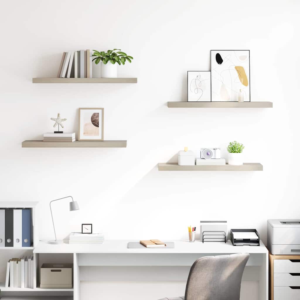 Floating Wall Shelves 80x23,5x3,8 cm MDF 4 80 x 23.5 x 3.8 cm Oak