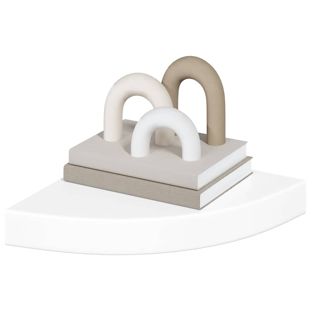 vidaXL Corner Shelf | Set of 4 | High gloss white | Honeycomb MDF, metal | Small 4