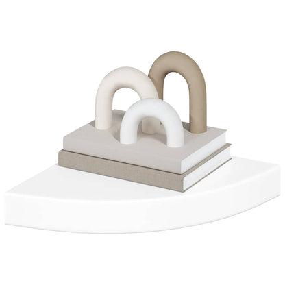 vidaXL Corner Shelf | Set of 4 | High gloss white | Honeycomb MDF, metal | Small 4