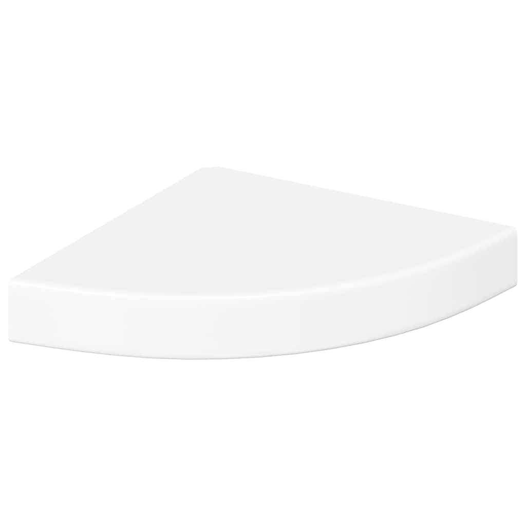 vidaXL Corner Shelf | Set of 4 | High gloss white | Honeycomb MDF, metal | Small 5