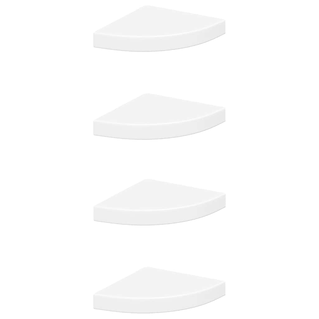 vidaXL Floating Corner Shelves 4 pcs White 25x25x3.8 cm MDF 2