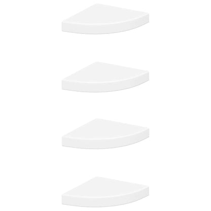 vidaXL Floating Corner Shelves 4 pcs White 25x25x3.8 cm MDF 2