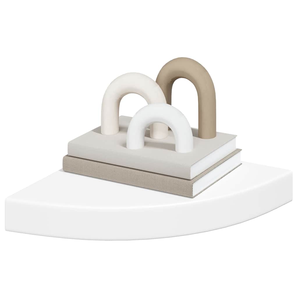 vidaXL Floating Corner Shelves 4 pcs White 25x25x3.8 cm MDF 4