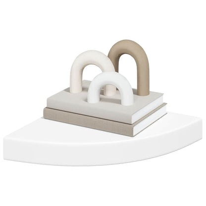 vidaXL Floating Corner Shelves 4 pcs White 25x25x3.8 cm MDF 4