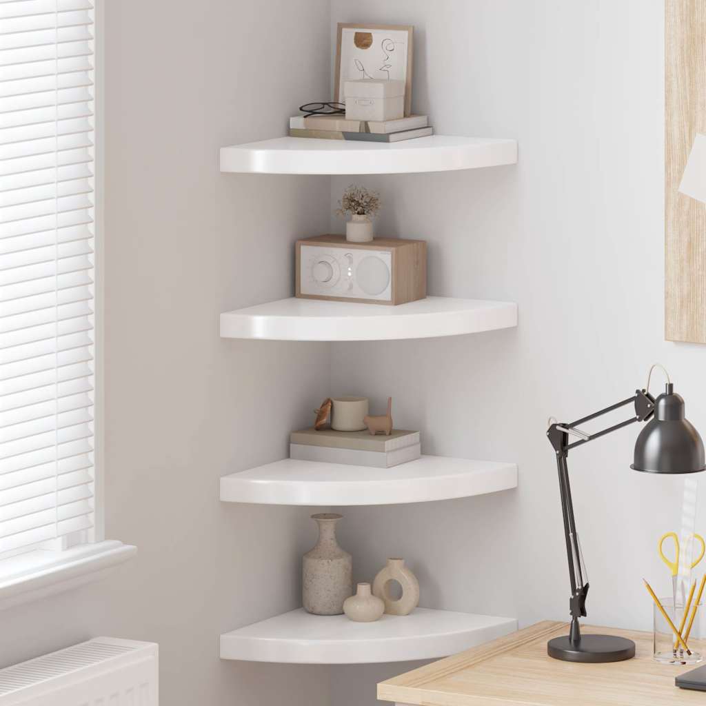 vidaXL Floating Corner Shelves 35x35x3.8 cm MDF 4 pcs