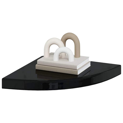 vidaXL Corner Shelf | Set of 4 | High gloss black | Honeycomb MDF, metal 4