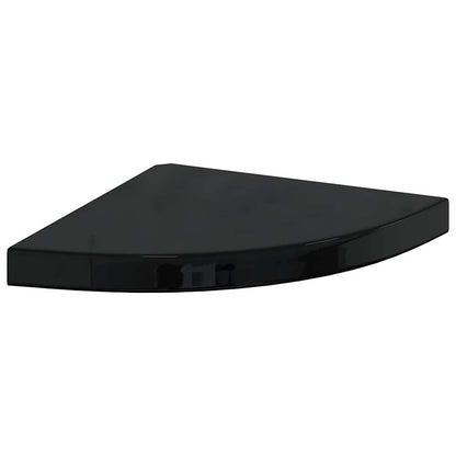vidaXL Corner Shelf | Set of 4 | High gloss black | Honeycomb MDF, metal 5