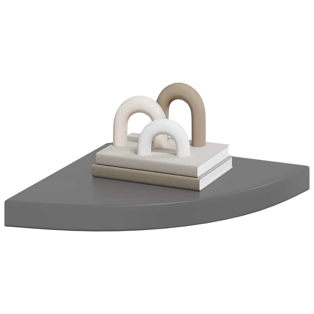 vidaXL Corner Shelf | Set of 4 | High gloss grey | Honeycomb MDF, metal 4
