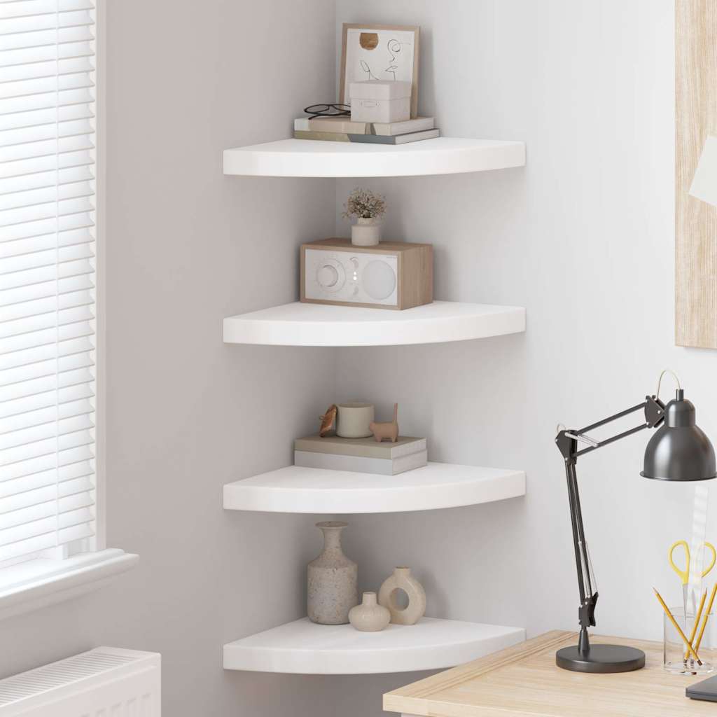 vidaXL Floating Corner Shelves 35x35x3.8 cm MDF 4 pcs