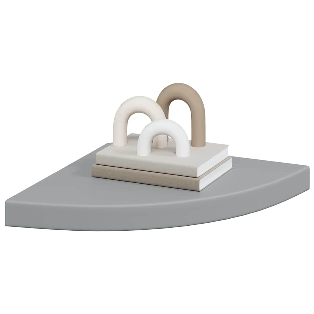 vidaXL Corner Shelf | Set of 4 | Grey | Honeycomb MDF | Small | Wall-mounted 4