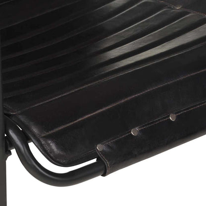 vidaXL Relaxing Armchair | Black | Real leather | Standard | Footrest | Armchair 6