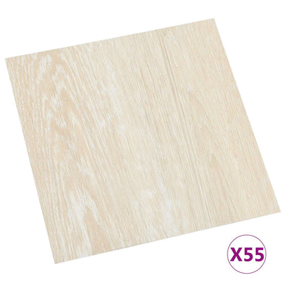 vidaXL Flooring Planks White and Beige 5.11 m² 55 pcs PVC 3
