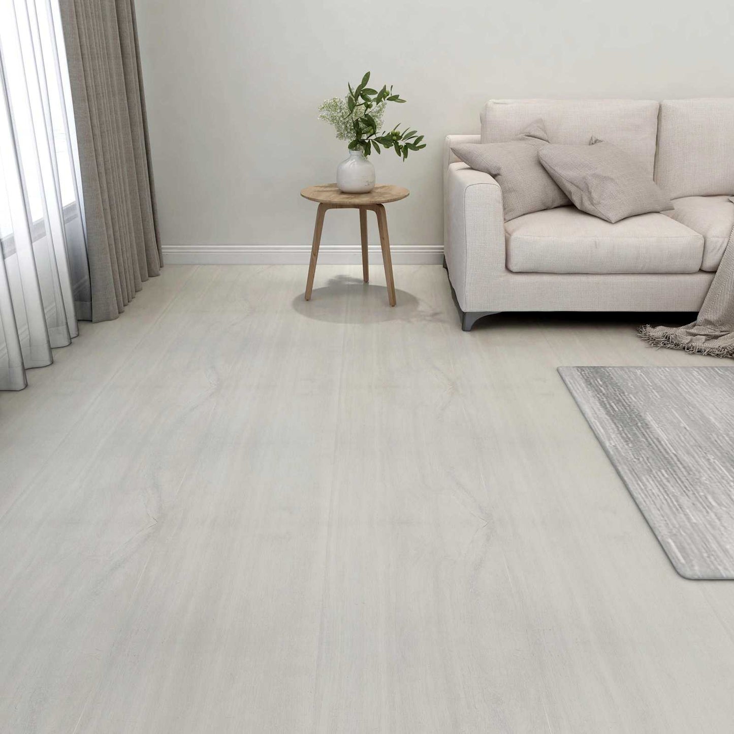 vidaXL Flooring Planks Cream 5.11 m² 55 pcs PVC 1
