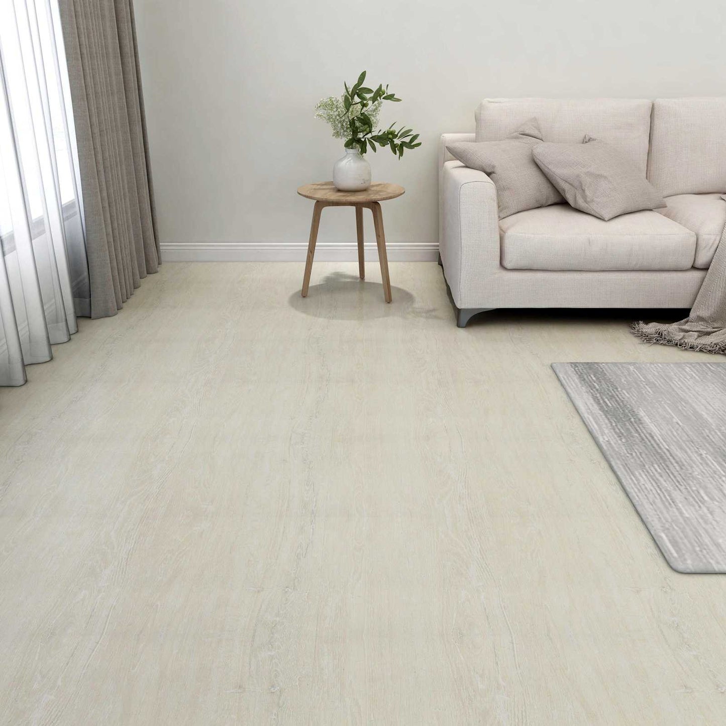 vidaXL Flooring Planks Cream White 5.11 m² 55 pcs PVC 1