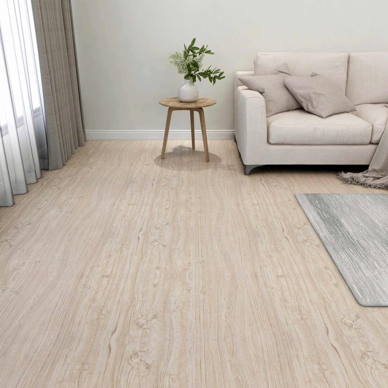vidaXL Flooring Planks White and Wood Color 5.11 m² 55 pcs PVC 1