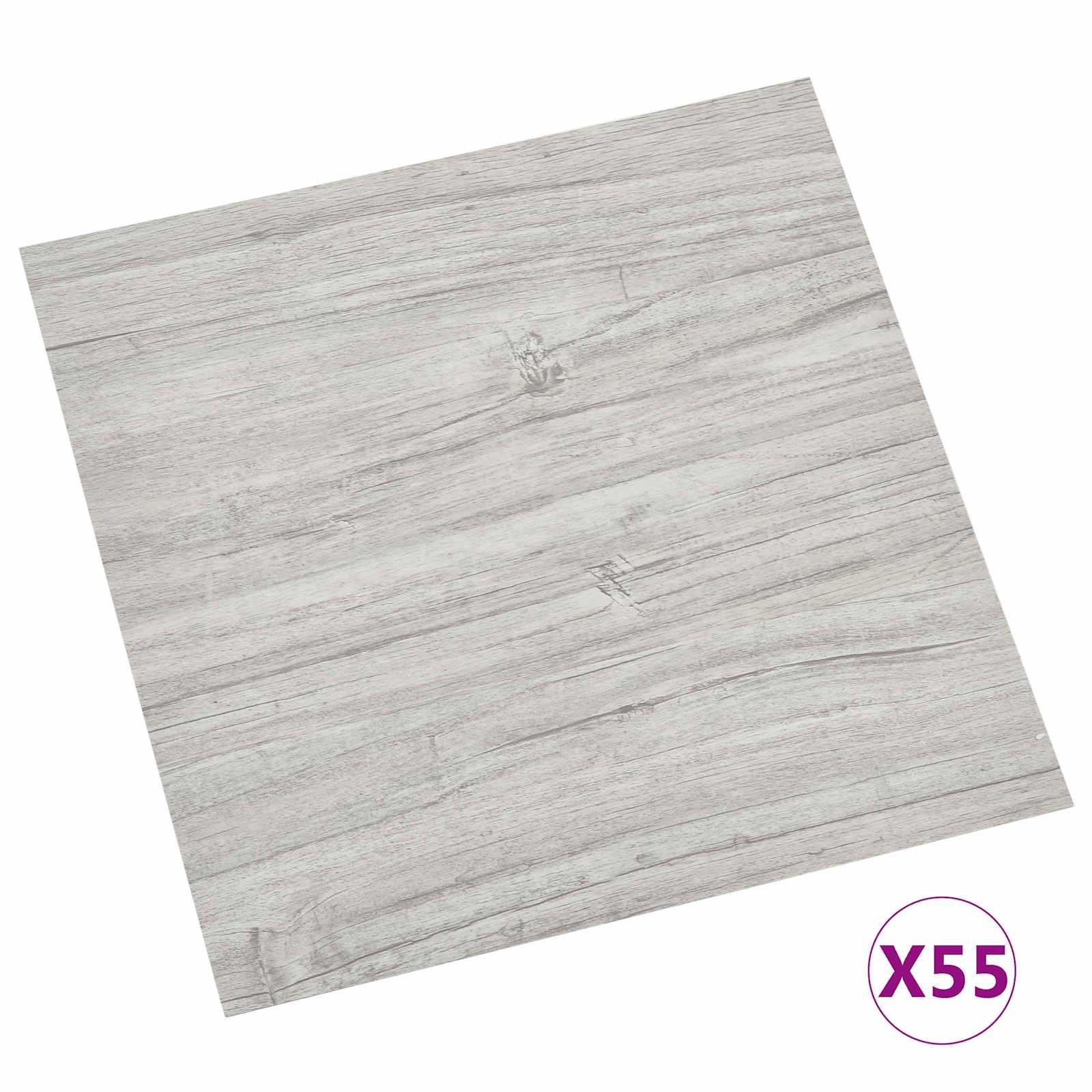 vidaXL Flooring Planks Grey and Wood 5.11 m² 55 pcs PVC 3