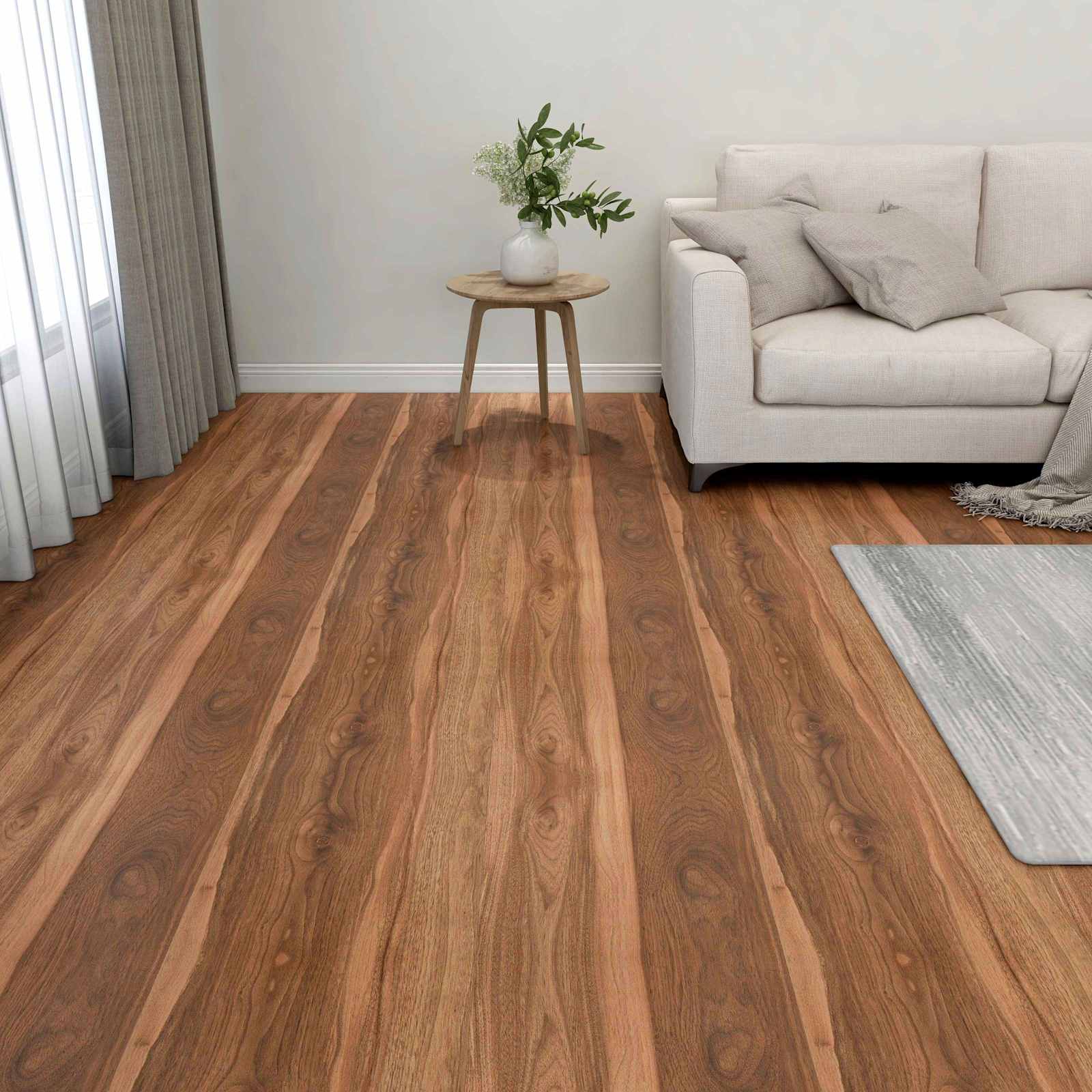 vidaXL Flooring Planks Dark Wood 5.11 m² 55 pcs PVC 1