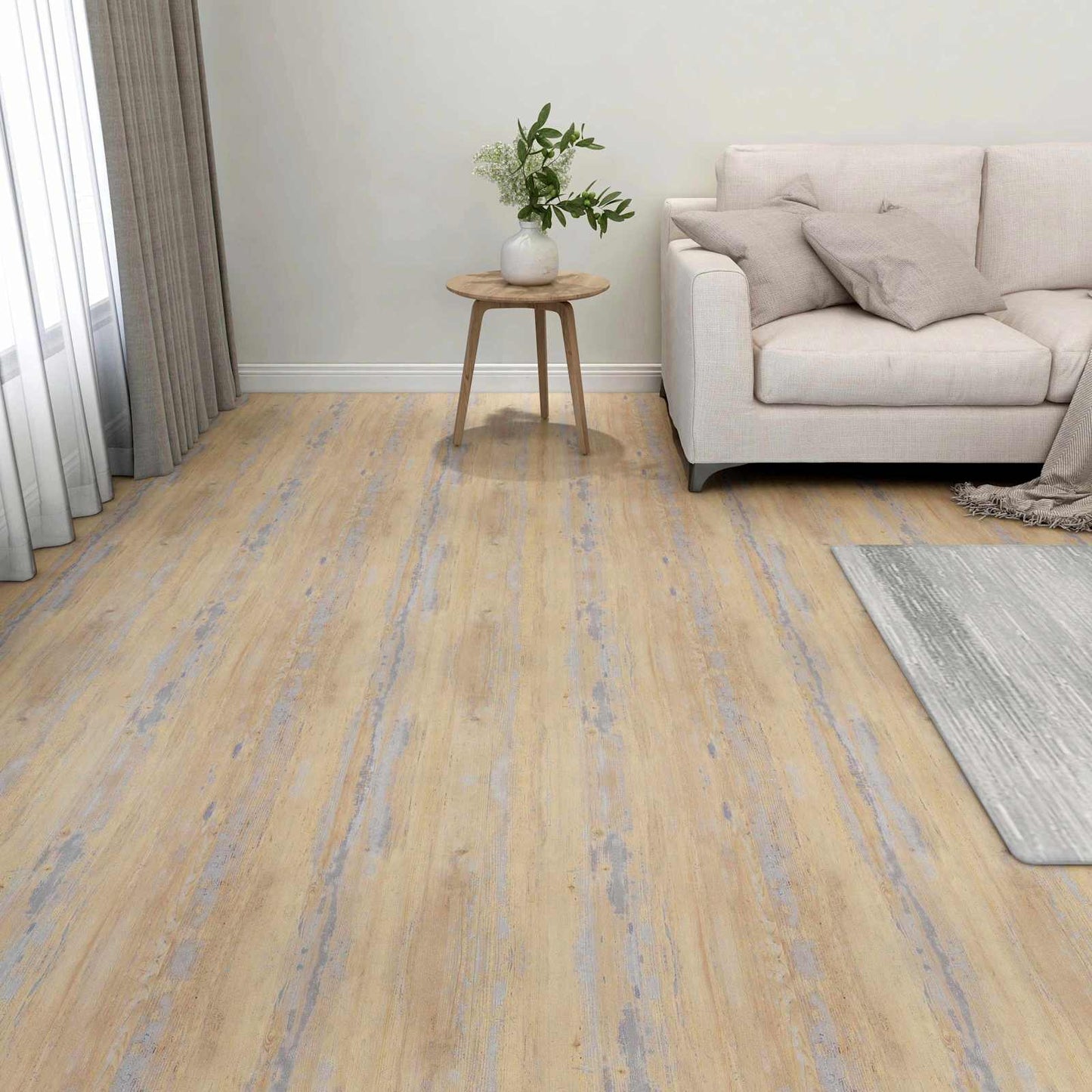 vidaXL Flooring Planks Brown and Grey 5.11 m² 55 pcs PVC 1