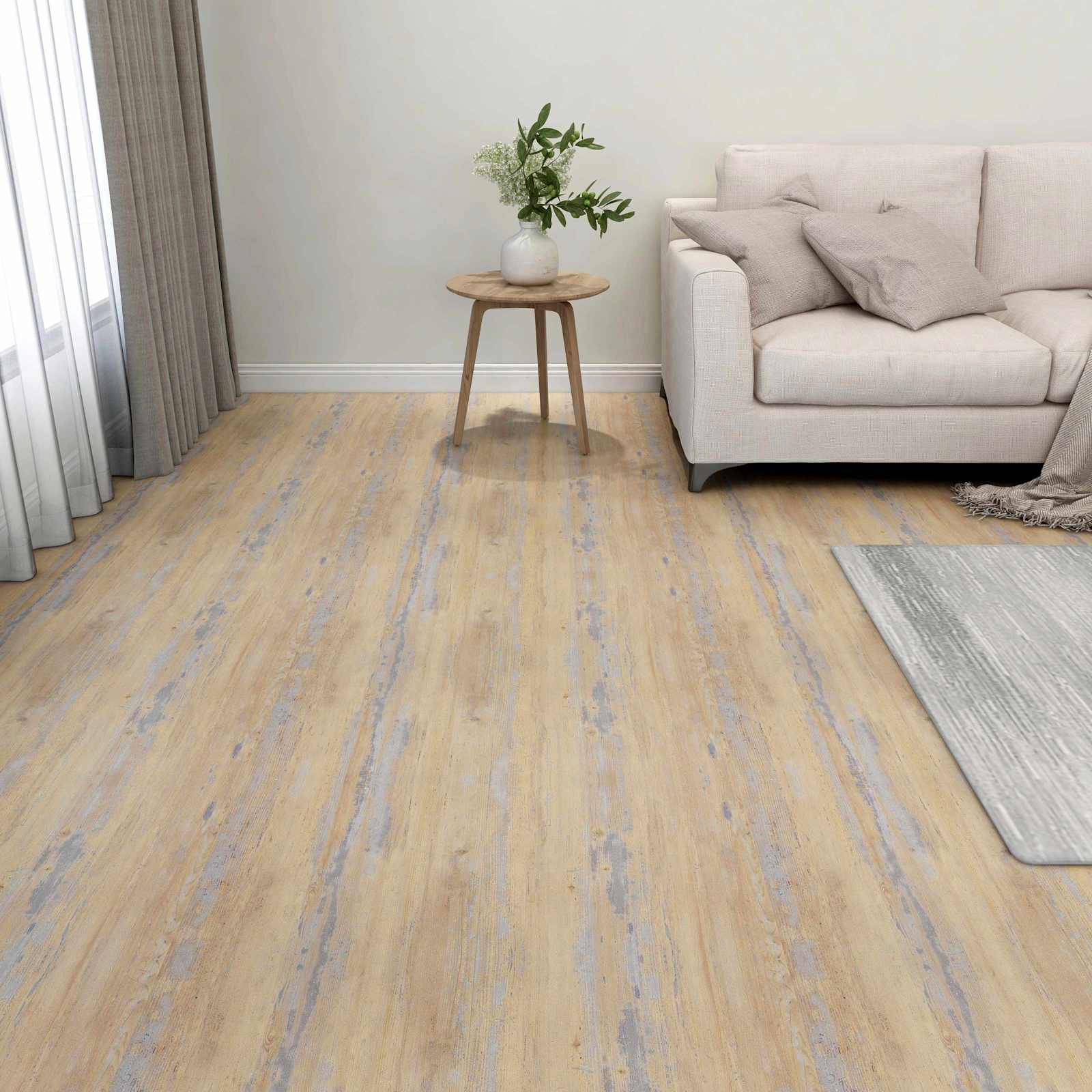 vidaXL Flooring Planks Brown and Grey 5.11 m² 55 pcs PVC 1