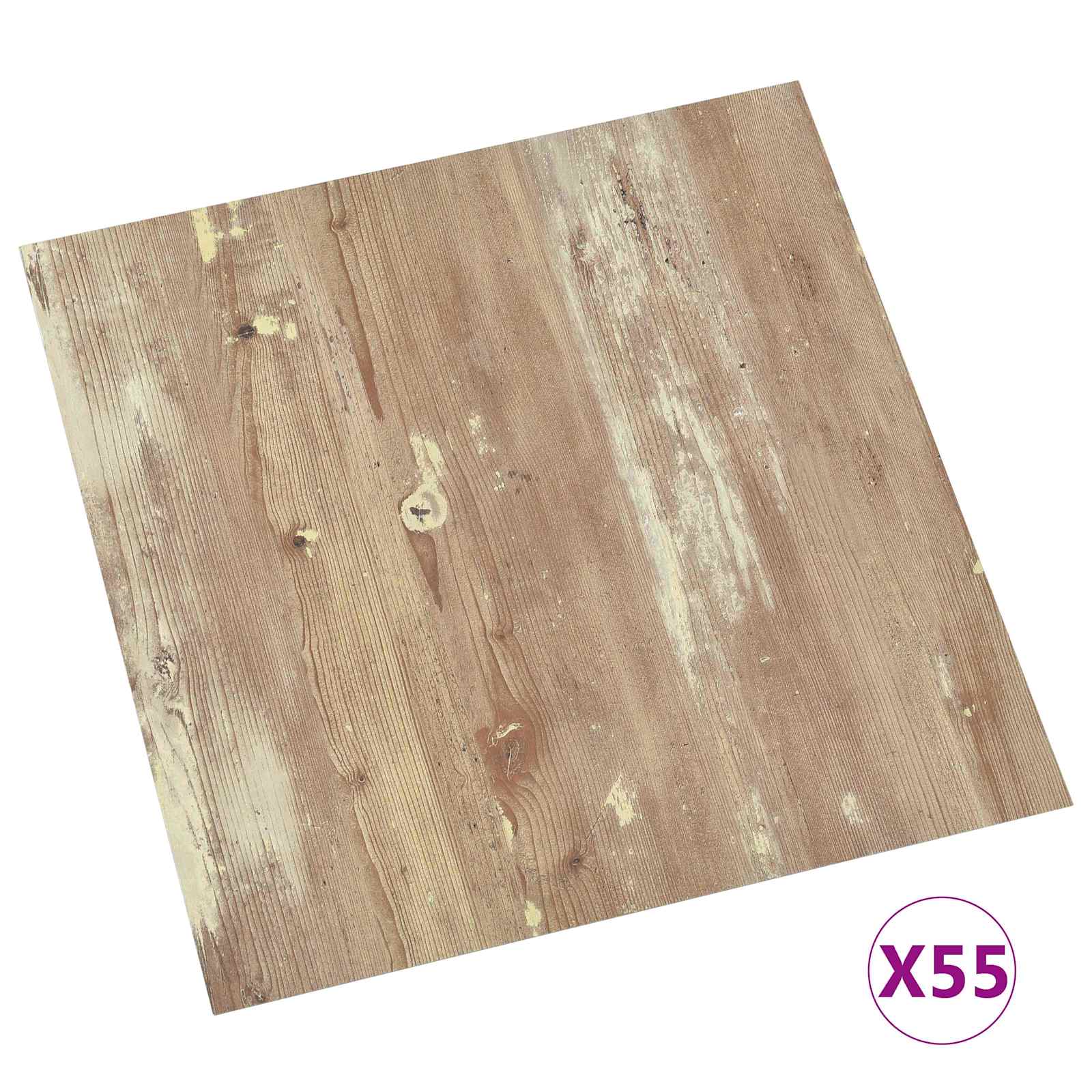 vidaXL Flooring Planks Cream and Light Brown 5.11 m² 55 pcs PVC 3