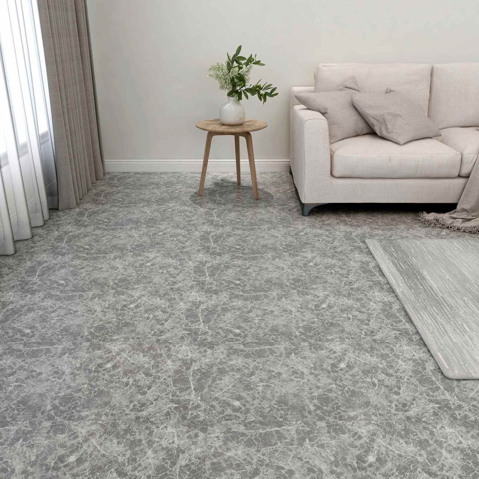 vidaXL Flooring Planks Grey 5.11 m² 55 pcs PVC 1