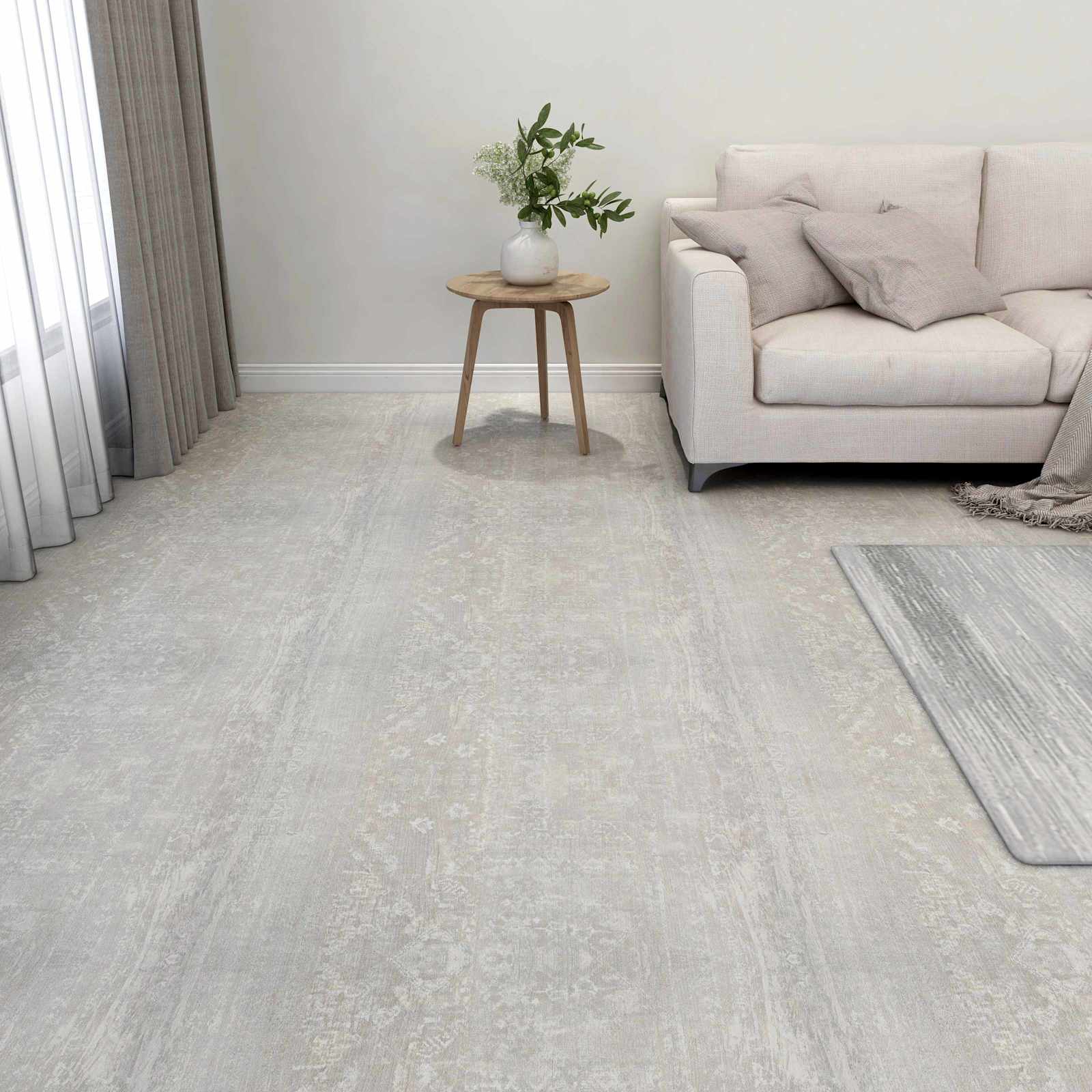 vidaXL Flooring Planks White and Wood 5.11 m² 55 pcs PVC 1