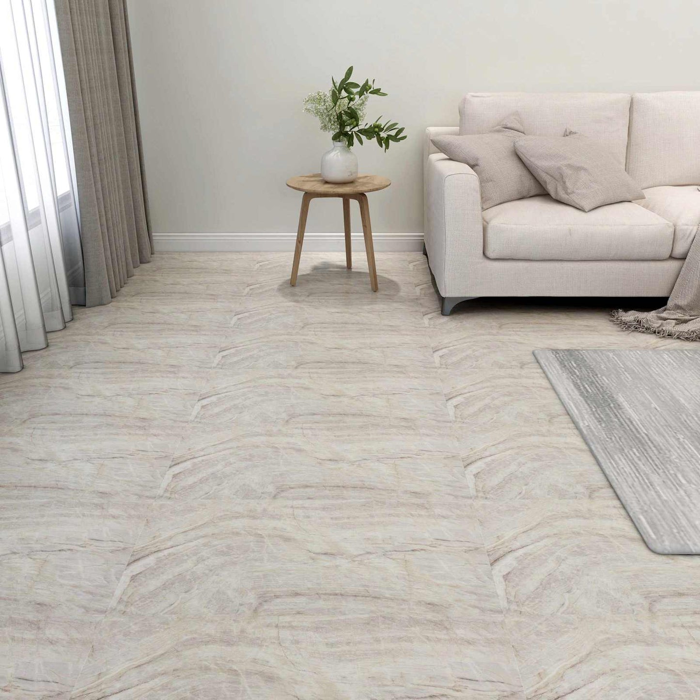 vidaXL Flooring Planks Brown and Beige 5.11 m² 55 pcs PVC 1