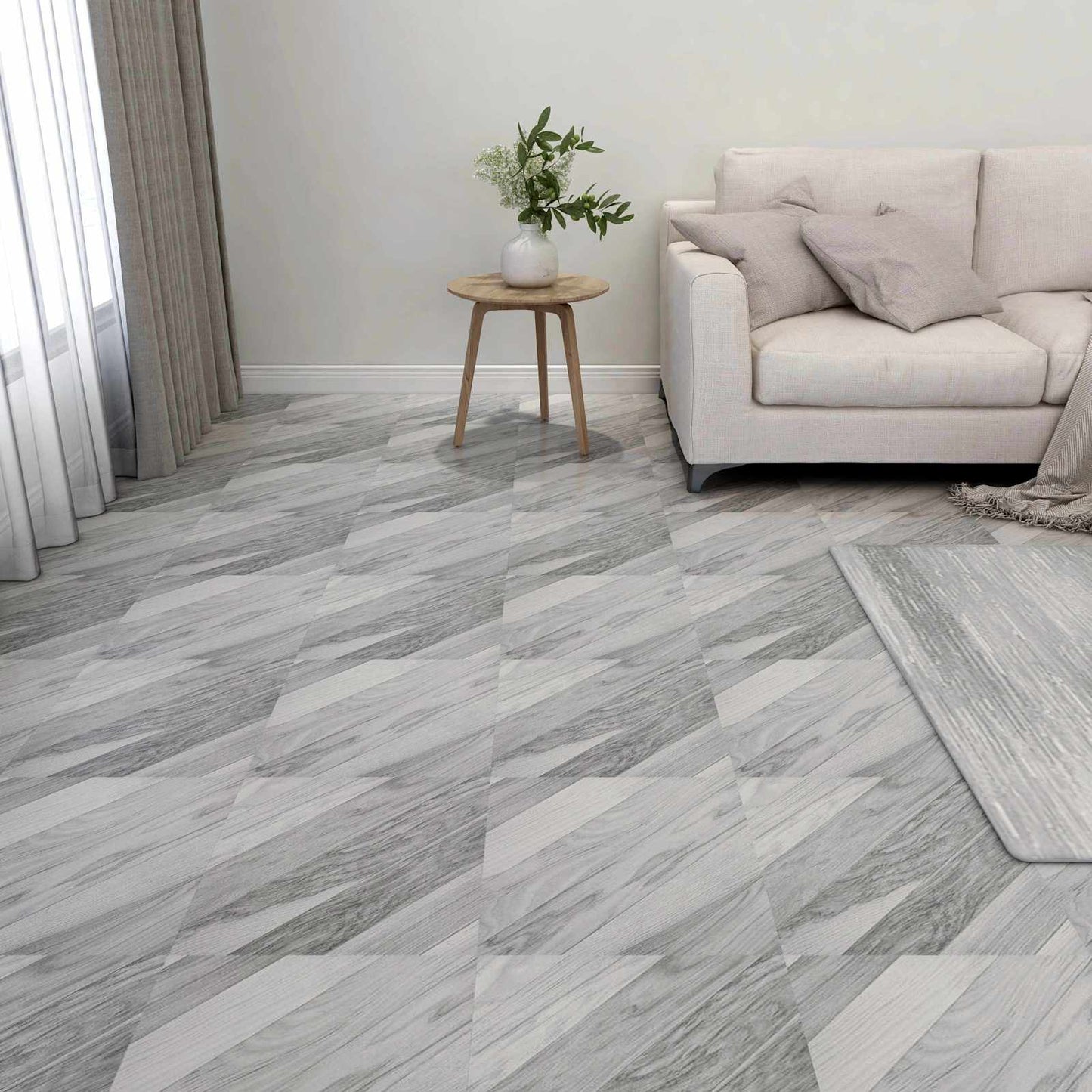vidaXL Flooring Planks Grey 5.11 m² 55 pcs PVC 1