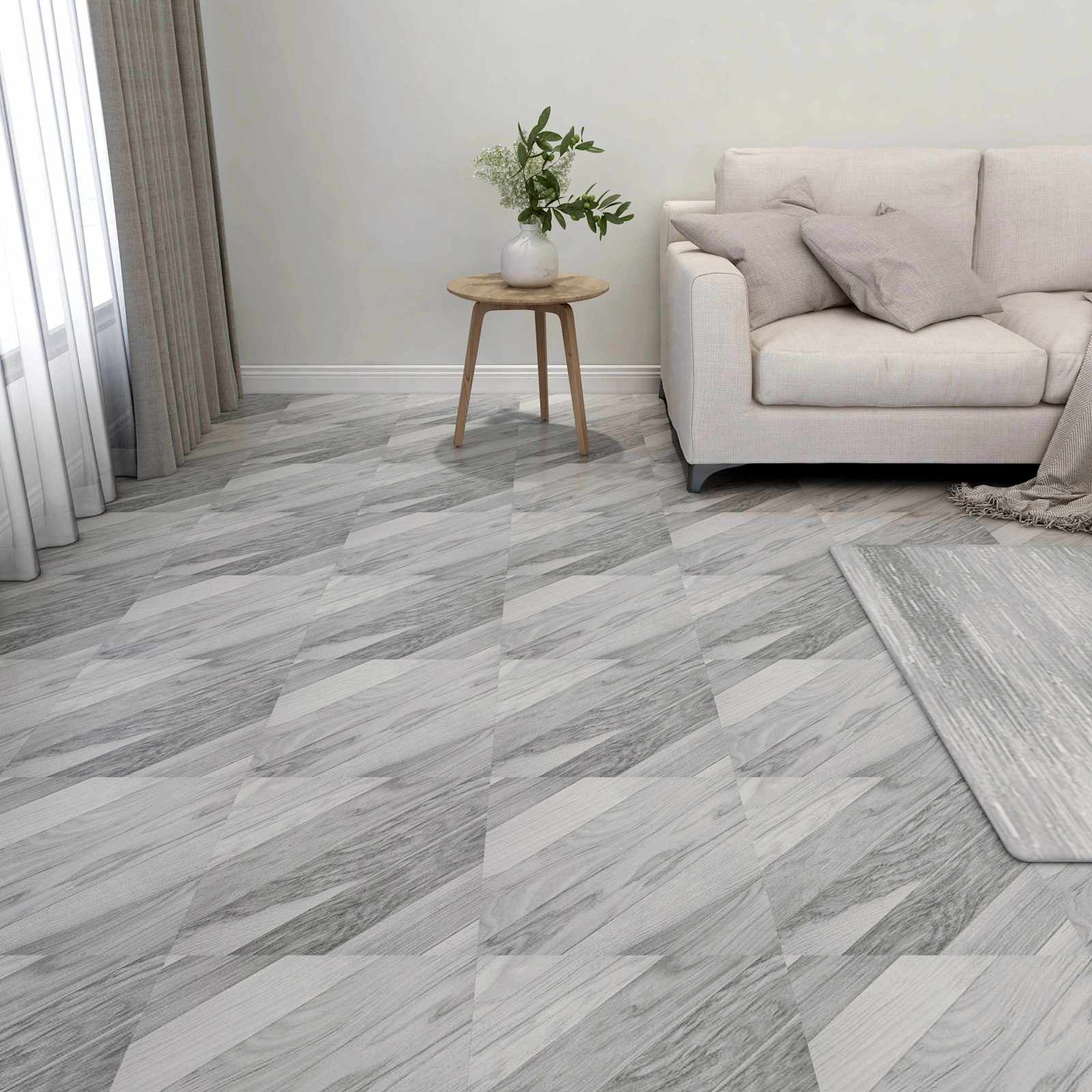vidaXL Flooring Planks Grey 5.11 m² 55 pcs PVC 1