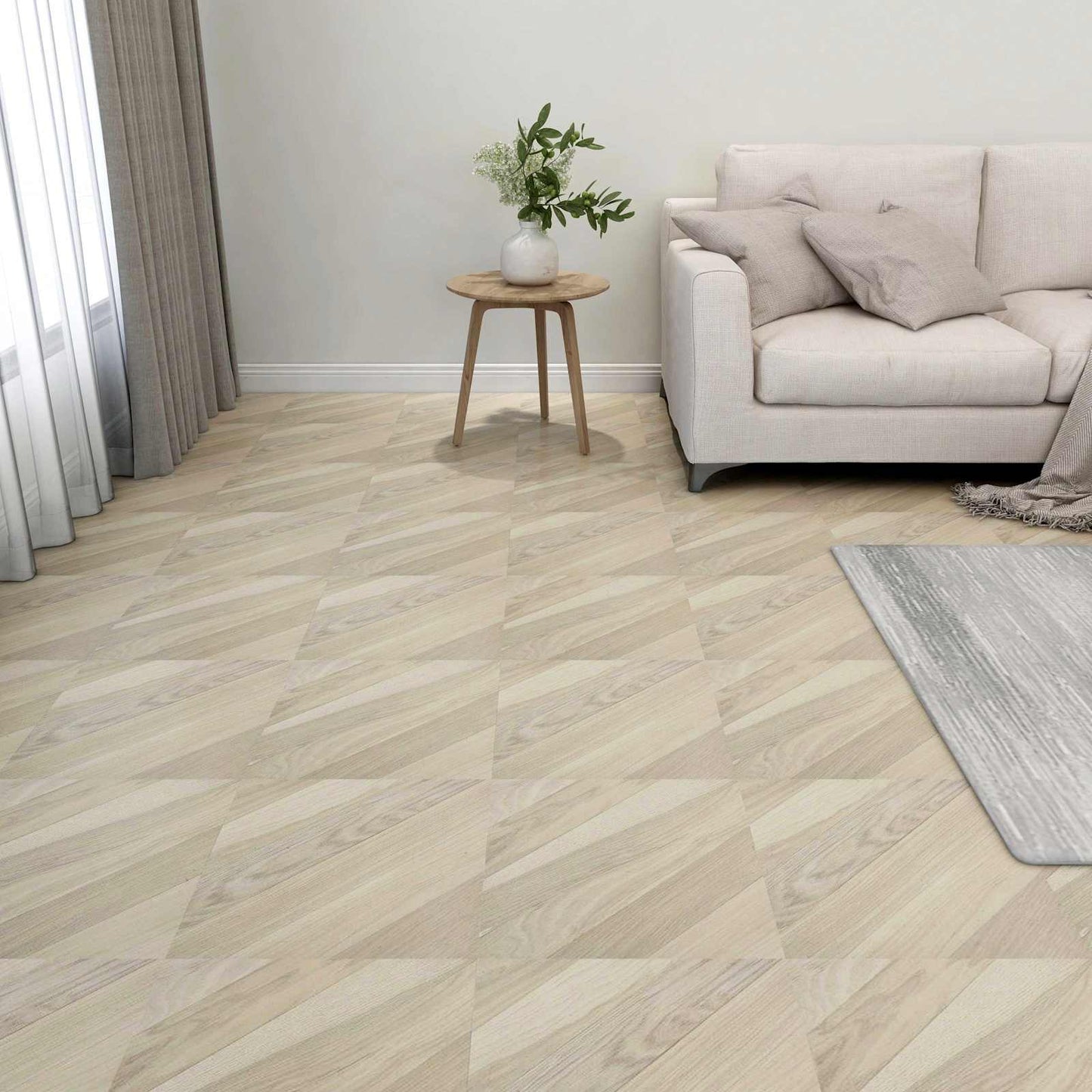 vidaXL Flooring Planks Beige 5.11 m² 55 pcs PVC 1