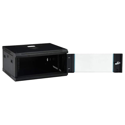 Network Cabinet with Storage Steel Black 60 cm 28.5 cm 45 cm