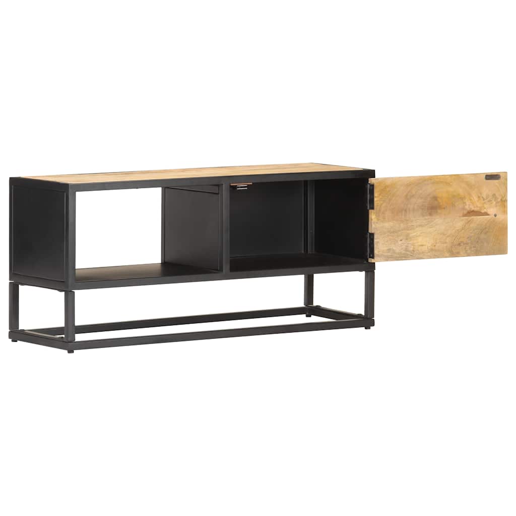 vidaXL Tv Cabinet | Natural Mango Wood, Black Iron 3