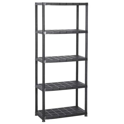 vidaXL Storage Shelf 5-Tier Black 71x38x170 cm Plastic 2
