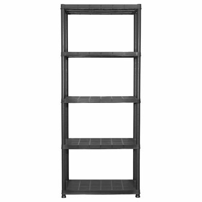 vidaXL Storage Shelf 5-Tier Black 71x38x170 cm Plastic 3