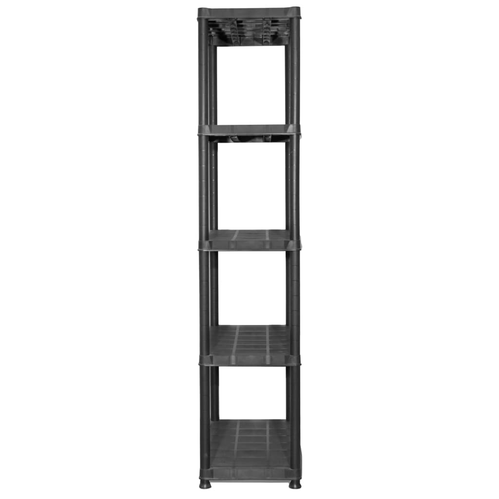 vidaXL Storage Shelf 5-Tier Black 71x38x170 cm Plastic 4