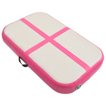 vidaXL Inflatable Gymnastics Mat with Pump 60x100x10 cm PVC Pink 2