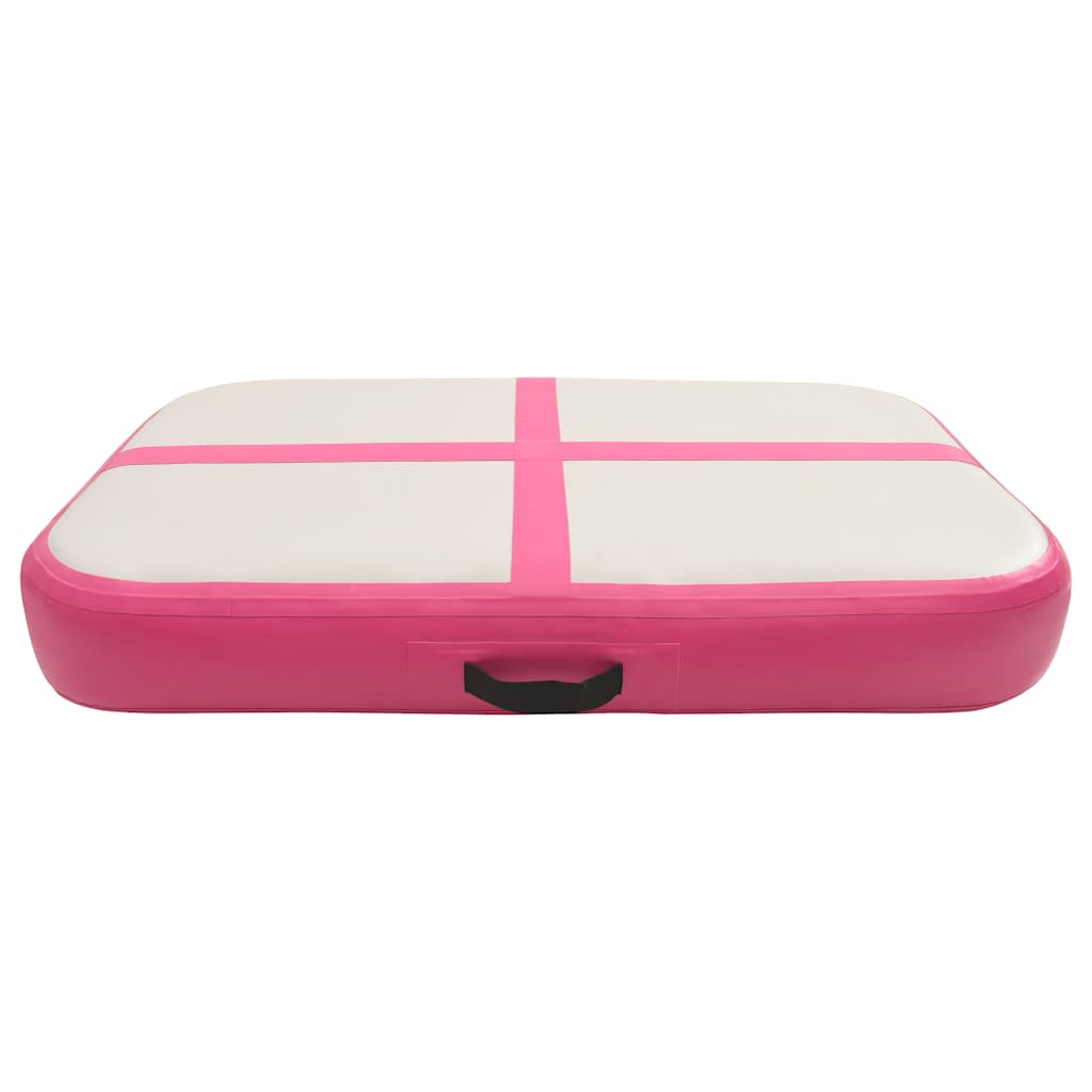 vidaXL Inflatable Gymnastics Mat with Pump 60x100x10 cm PVC Pink 3